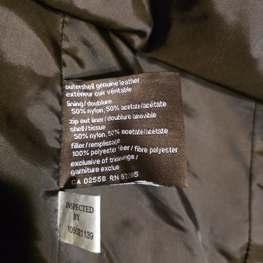 Danier Dark Brown Leather Button-Front Jacket Siz… - image 5